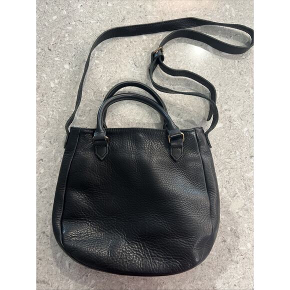 Duluth Trading Co Lifetime Leather Premium Crossbody Purse Bag Black Cowhide - Picture 2 of 16